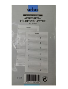 ARLAC Adress-/Telefonblätter 660