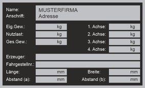 Typenschild schwarz, 115 x 70 mm, blank lasergraviert