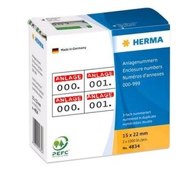 Herma 4832 Etiketten mit Anlagenummern