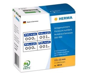 Herma 4833 Etiketten mit Anlagenummern