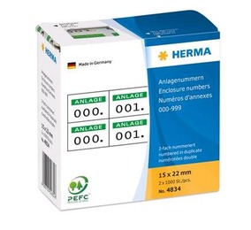 Herma 4834 Etiketten mit Anlagenummern