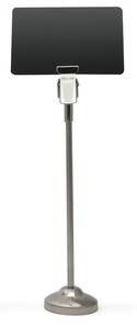 EVOLIS Kartenhalter stehend, 18 cm hoch,  aus Edelstahl mit Zink, 5 Stück