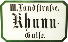 Historisches Straßenschild 8-eckig