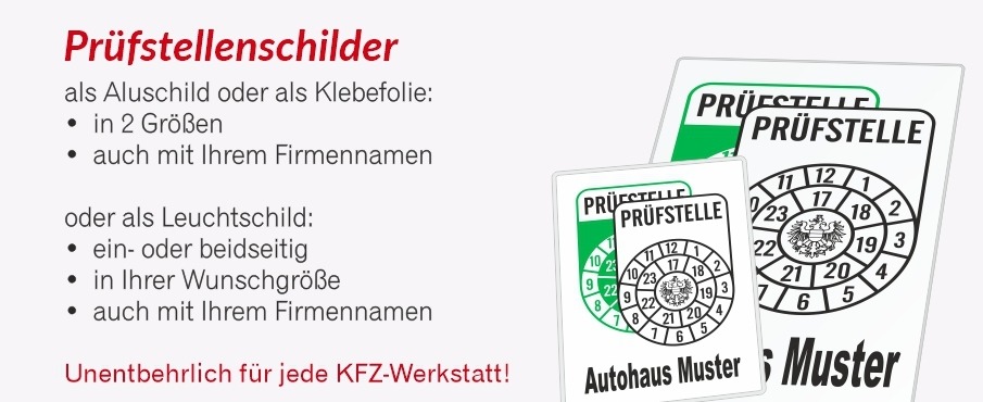 Pr&uuml;fstellenschilder