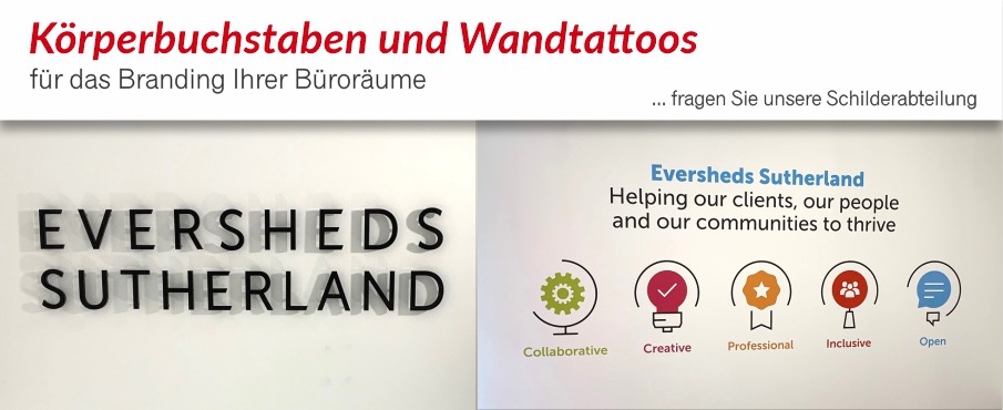 Körperbuchstaben und Wandtattoos