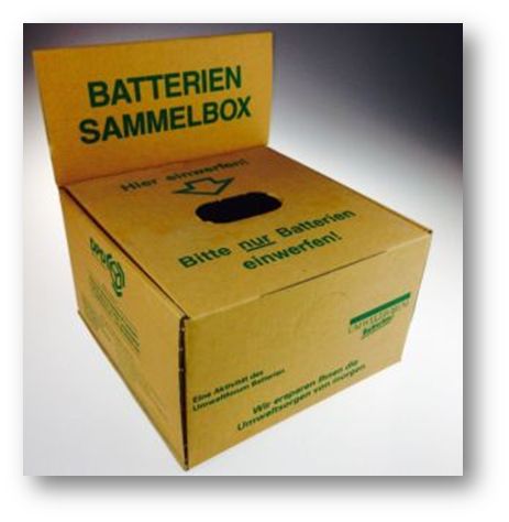 Sammelbox für alte Batterien Sammelbox für alte Batterien